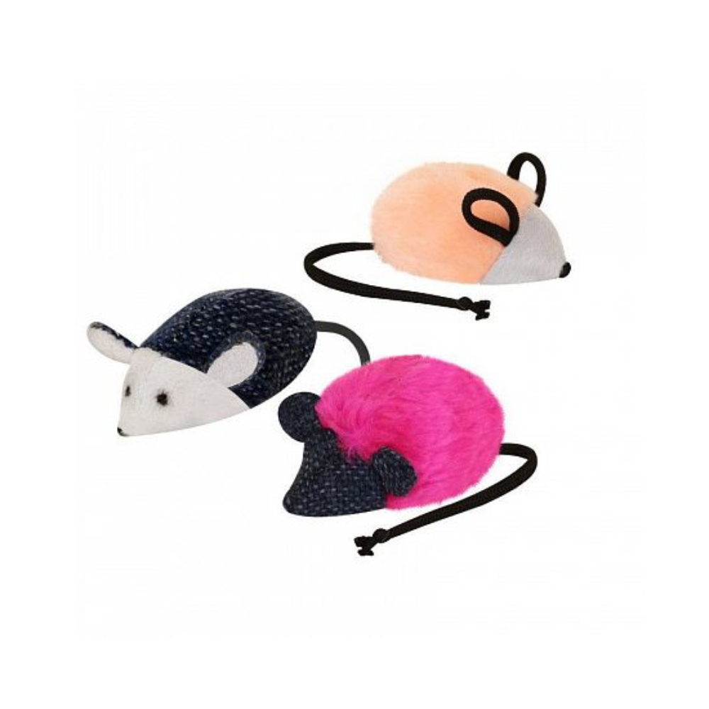 Zooexpress игрушка для кошек "Мышь с кошачьей мятой", мех, текстиль, 5 см<