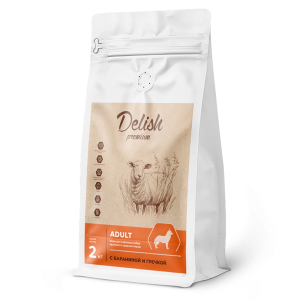 Сухой корм Delish Premium для собак средних и крупных пород, баранина с гречкой, 2 кг