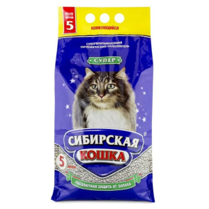 Наполнитель Сибирская кошка "Супер" комкующийся, 5 л