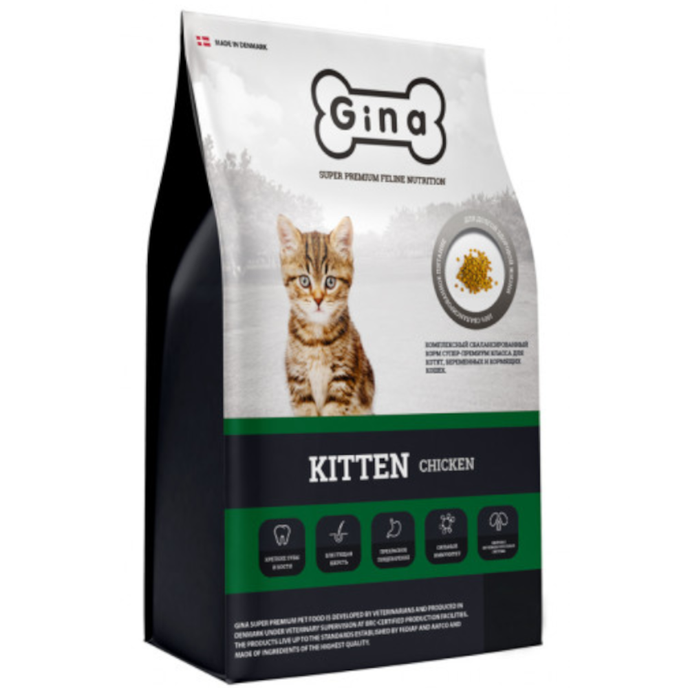 Gina Kitten сухой корм для котят, курица, 1 кг<