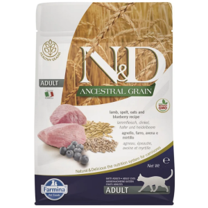 Farmina N&D Ancestral сухой корм для взрослых кошек, ягненок с черникой, Adult Lamb&Blueberry, 1,5 кг