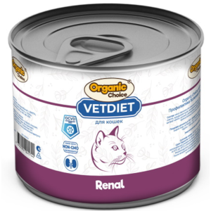 Organic Choice Vet Renal консервы для кошек, профилактика болезней почек, 240 г
