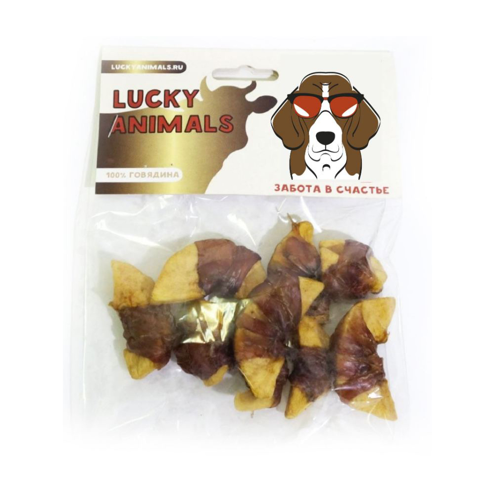 Lucky Animals лакомство для собак, говядина с яблоком, Luckers<