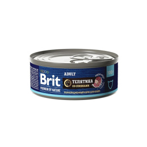 Brit Premium консервы для взрослых кошек, паштет телятина со сливками, 100 г