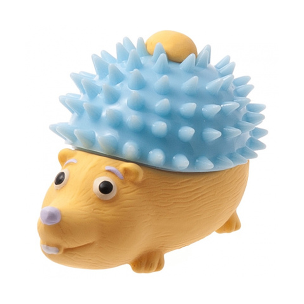 ZooOne Игрушка для собак "Ёжик в шапке", латекс, 10 см<
