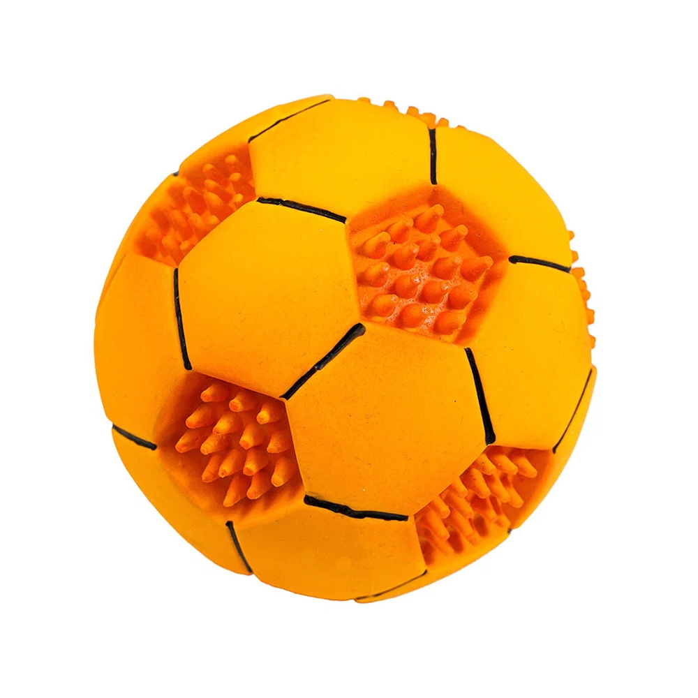 ZooOne Игрушка для собак "Мяч футбольный", латекс, 10 см<