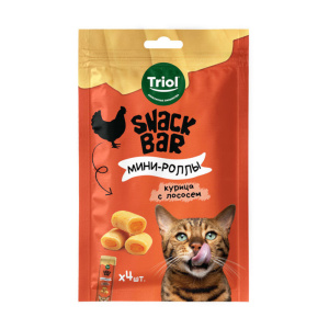 Triol Лакомство для кошек Snack Bar мини-роллы, курица с лососем, 40 г