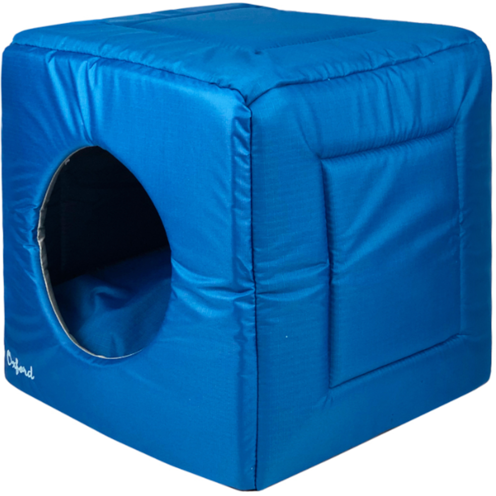 Zooexpress дом куб-трансформер Оксфорд №2, синий с серым, 50х50х48 см<