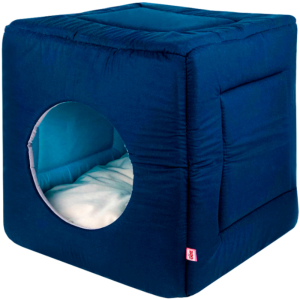 Zooexpress дом куб-трансоформер №2, темно-синий, поплин, 50х50х48 см