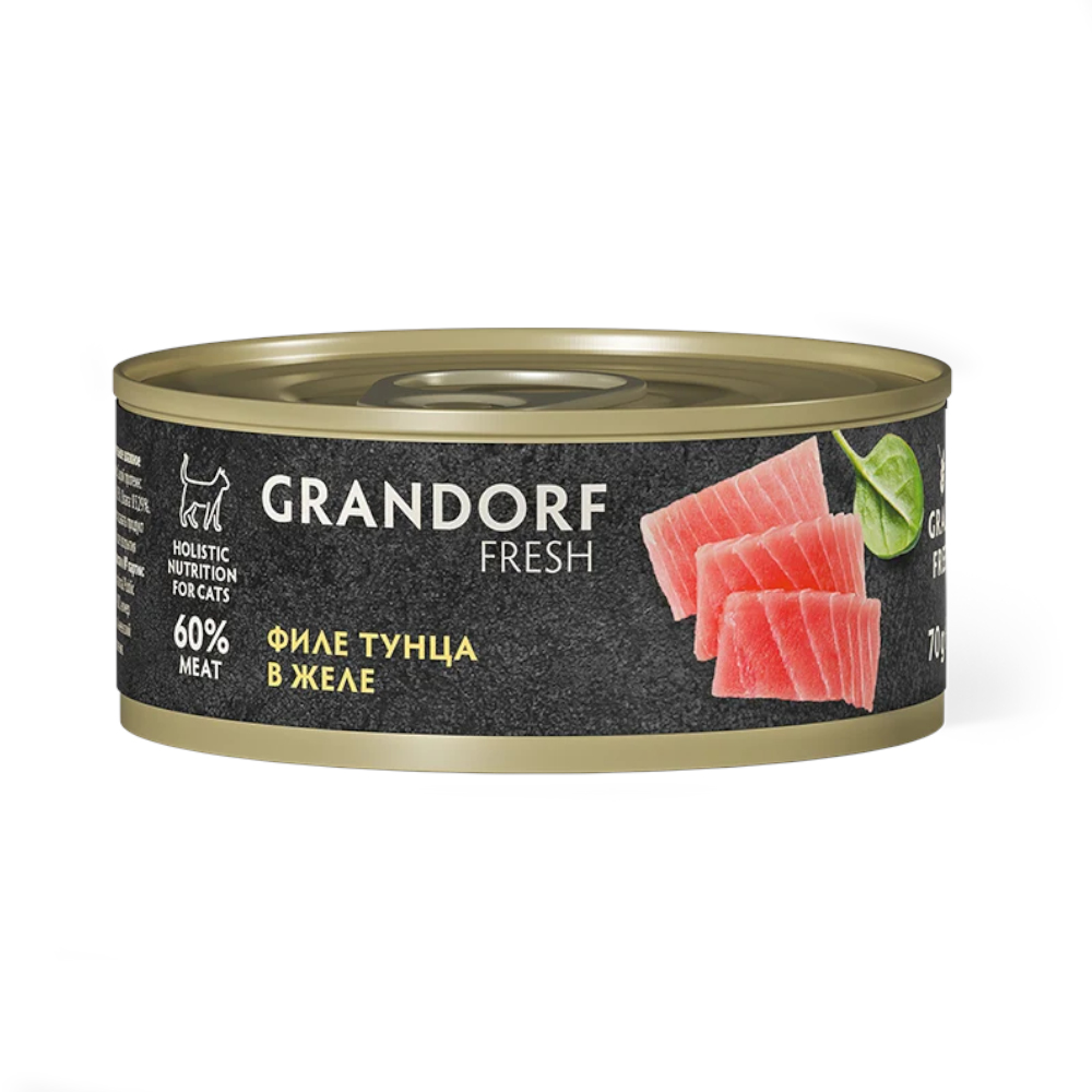 Grandorf Fresh консервы для кошек, филе тунца в желе, 70 г<