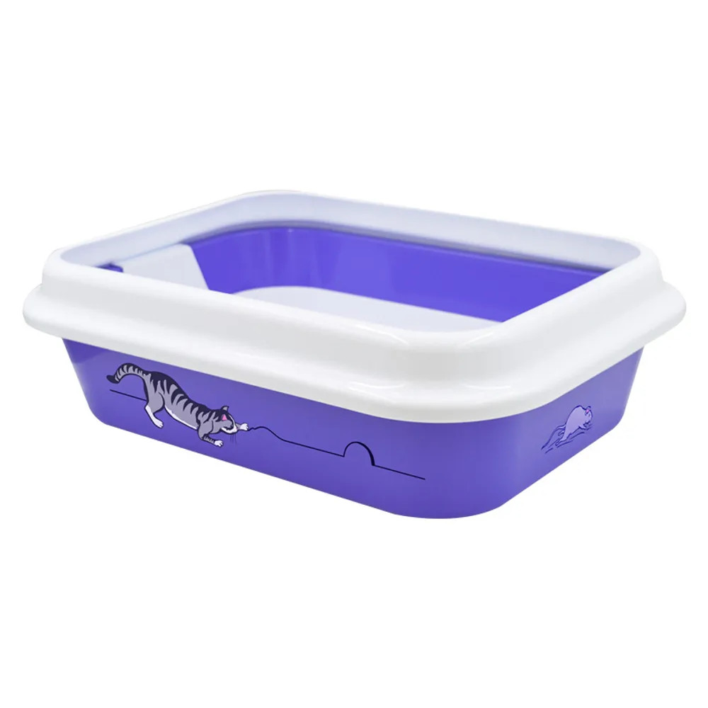 Zooexpress туалет лоток с сеткой и рамкой МегаКис с рисунком, 45,5х34х10 см<