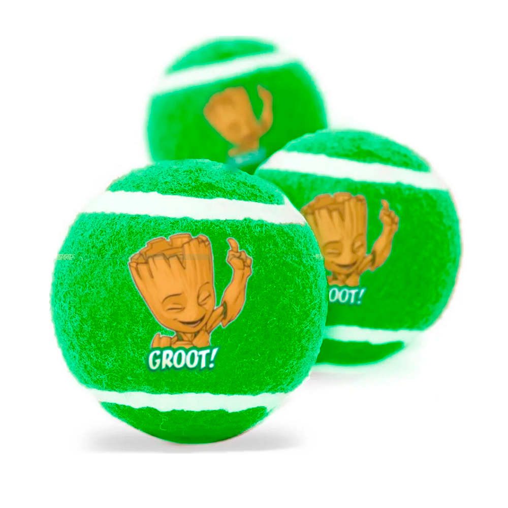 Buckle-Down игрушка для собак теннисные мячики, Грут, зелёный, 3шт<