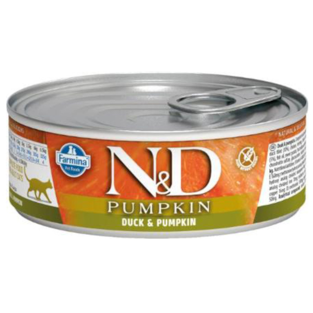 Farmina N&D Pumpkin консервы для взрослых кошек, утка с тыквой, Duck&Pumpkin, 80 г<