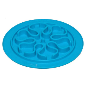 ZooOne миска силиконовая для медленного поедания корма, голубая, 24 см