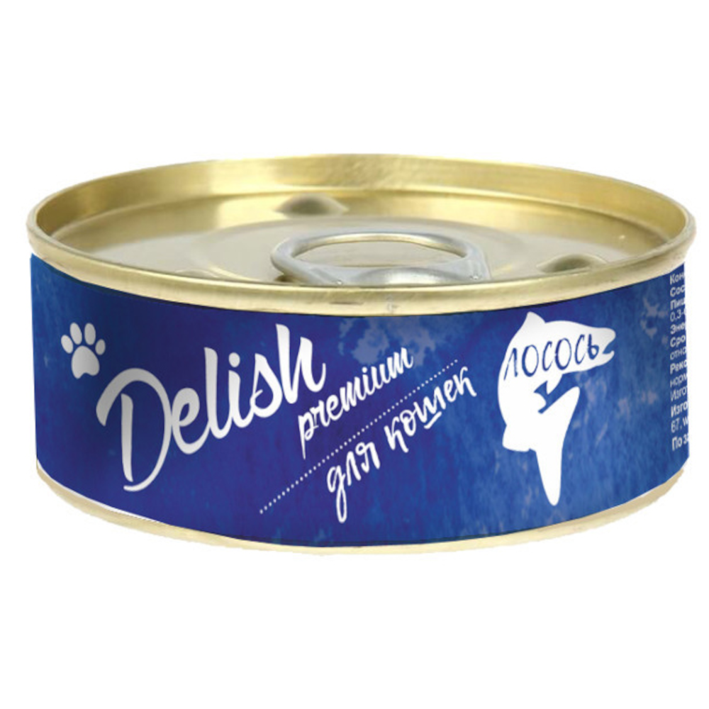 Delish Premium консервы для кошек, лосось, 100 г<