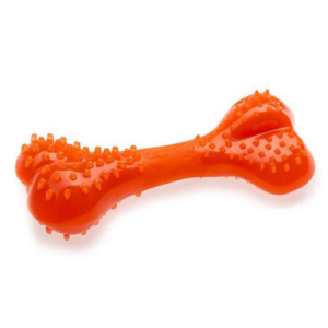 Comfy игрушка для собак Mint Bone косточка, оранжевая, 16,5 см