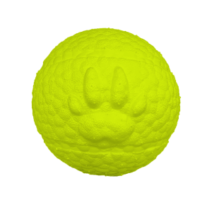 Mr.Kranch игрушка для собак "Мяч с лапкой", неоновый желтый, 8 см