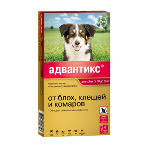 Advantix 250 капли инсектоакарицидные для собак 10-25 кг, 1 пипетка
