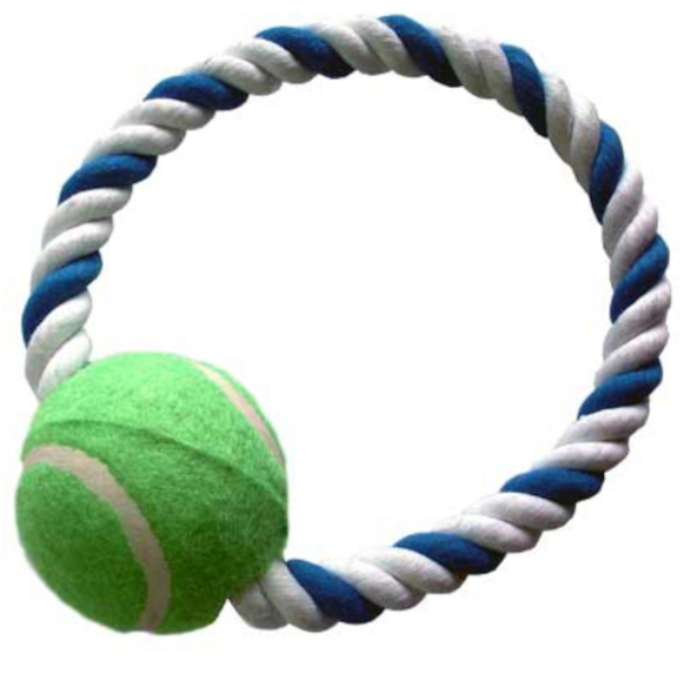 Buddy игрушка для собак Апорт веревочный "Кольцо с мячом", 18 см<
