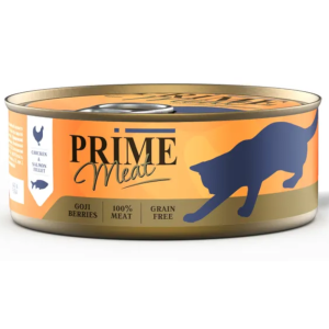 PRIME MEAT консервы для кошек, курица с лососем в желе, 100 г
