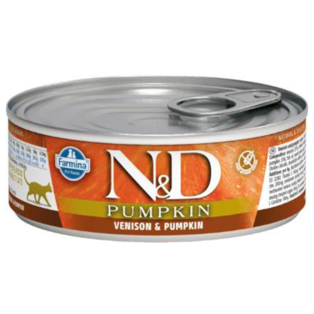 Farmina N&D Pumpkin консервы для взрослых кошек, оленина с тыквой, Venison&Pumpkin, 80 г<