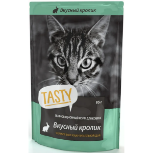 Tasty консервы для кошек, кролик в желе, 85 г