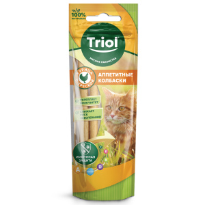 Triol Лакомство для кошек Аппетитные колбаски, треска с курицей, 40 г