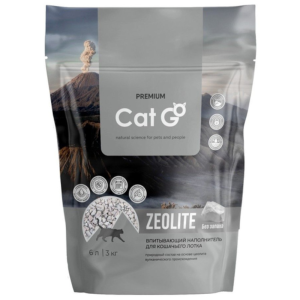 Наполнитель Cat Go Zeolite впитывающий, цеолитовый, 6 л (3 кг)