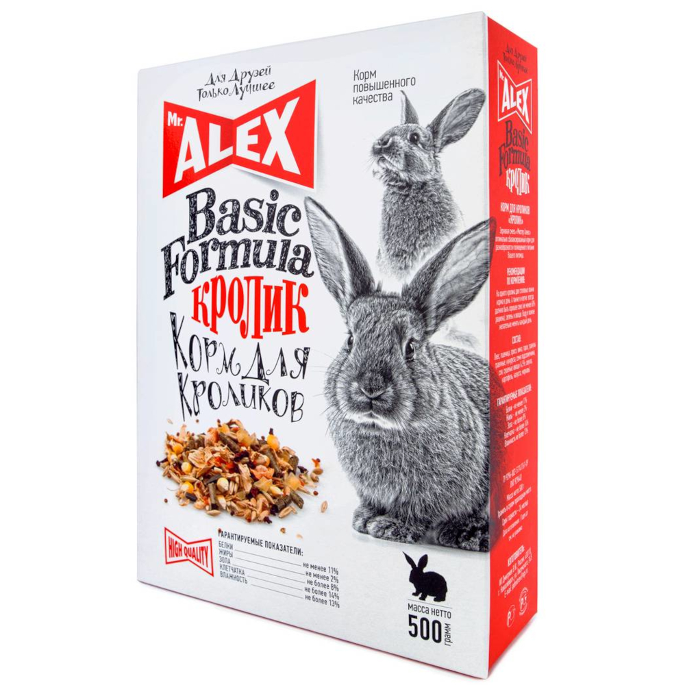 Mr.Alex Basic Formula корм для кроликов, 500 г<