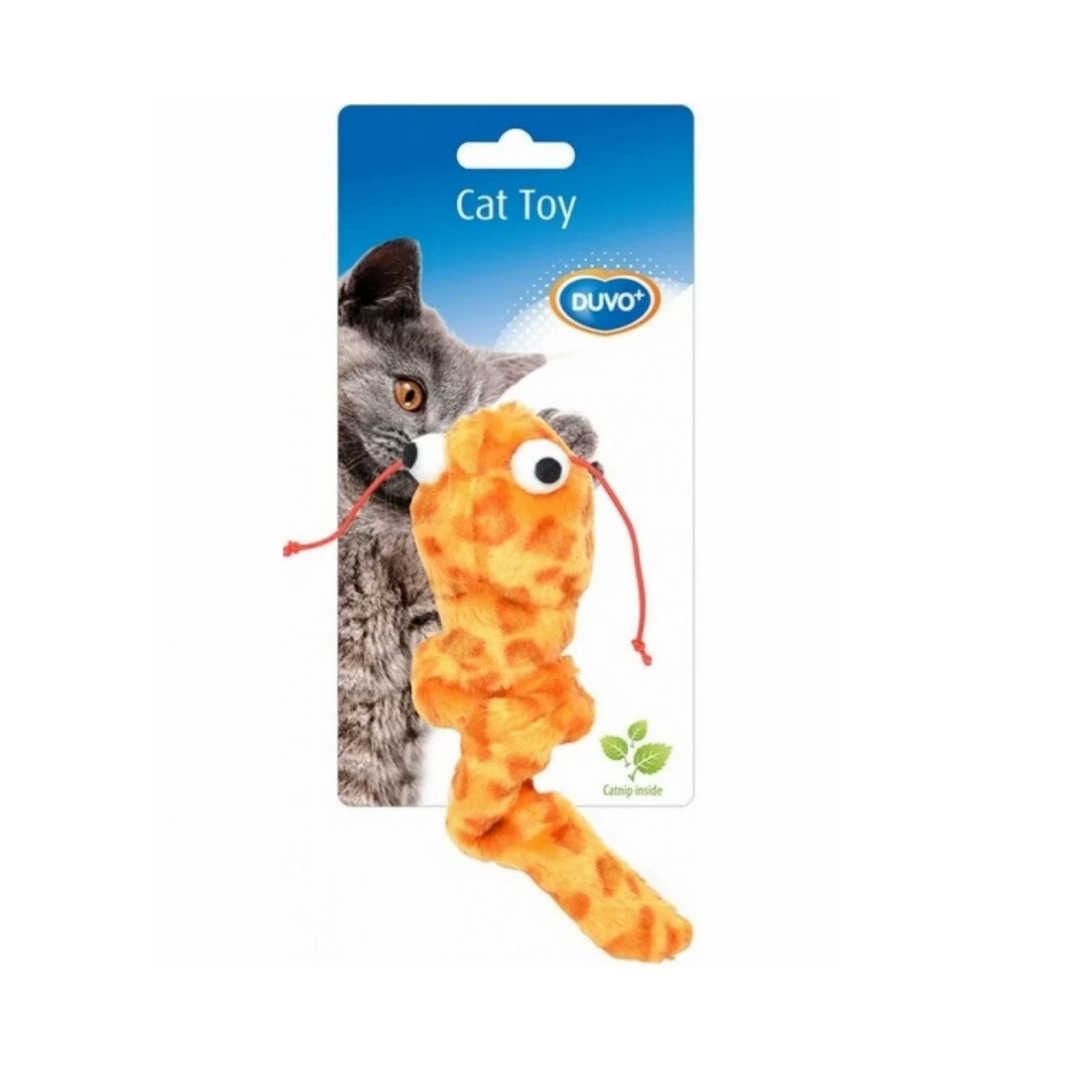 DUVO+ Игрушка для кошек Сомик с кошачьей мятой, оранжевая<
