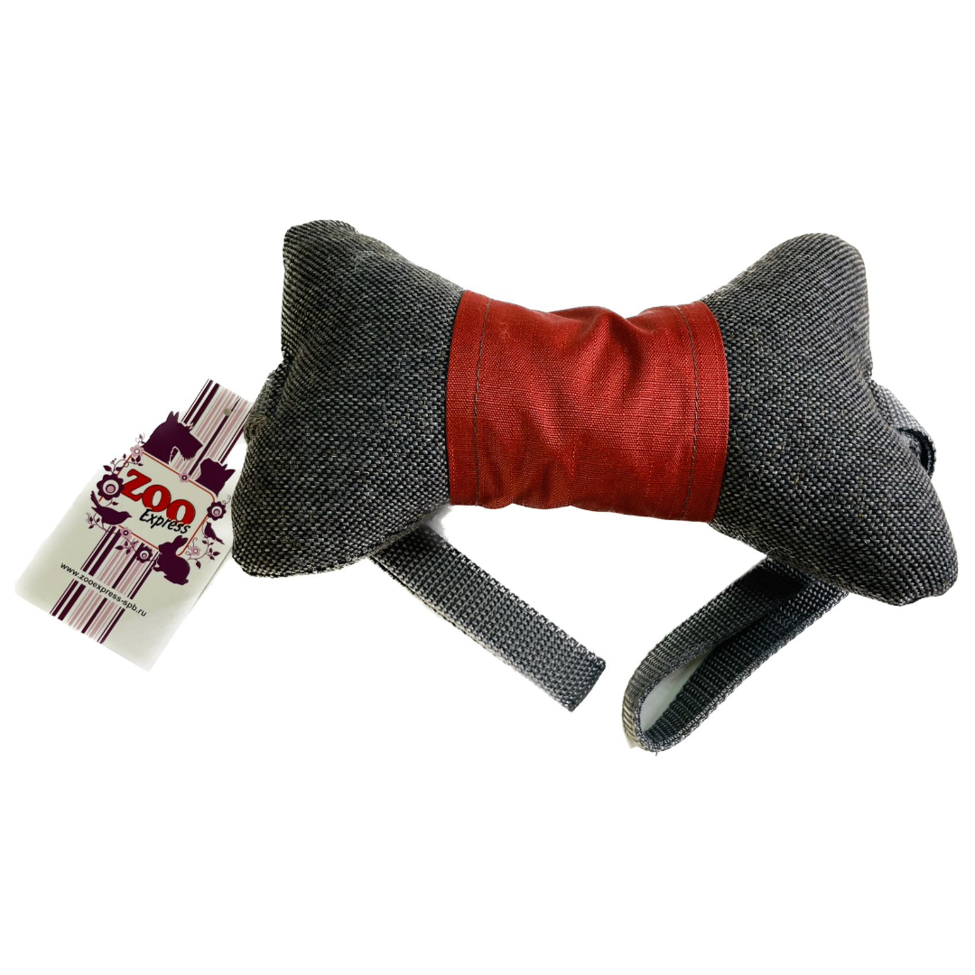 Zooexpress игрушка для собак "Кость с ручками" №1, текстиль, 20 см<