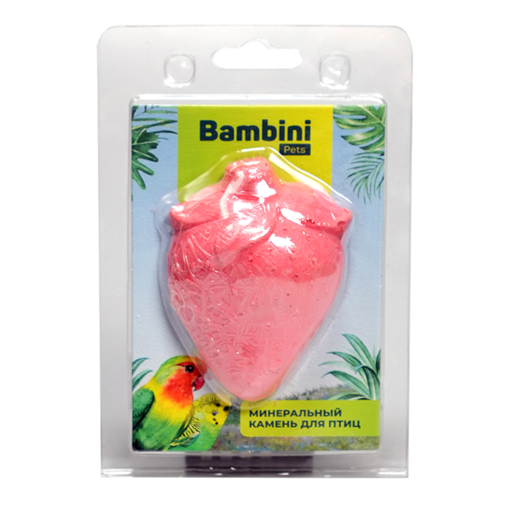 Bambini Pets Минеральный камень для птиц "Клубничка"<