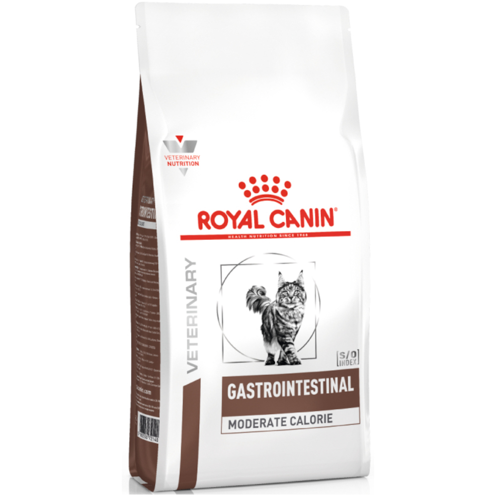 Royal Canin диетический сухой корм для взрослых кошек, рекомендуемый при панкреатите, Gastrointestinal Moderate Calorie, 2 кг<