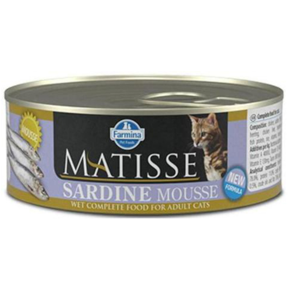 Farmina Matisse консервы (мусс) для взрослых кошек всех пород, сардины, Sardine Mousse, 85 г<