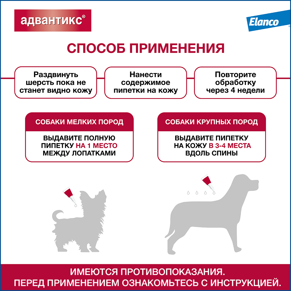 Адвантикс 250 капли инсектоакарицидные для собак 10-25 кг 1 уп. (1 пип)