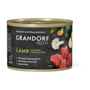 Grandorf Fresh консервы длясобак, паштет из ягненка с цукини и цветной капустой, 200 г