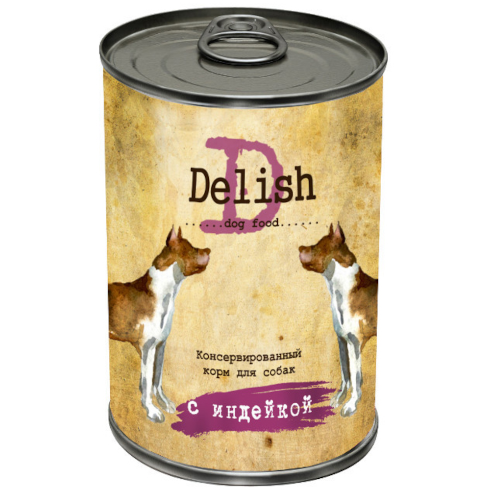 Delish консервы для собак всех пород, индейка, 970 г<