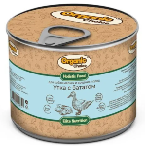 Organic Сhoice консервы для собак мелких и средних пород, утка с бататом, 240 г