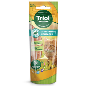 Triol Лакомство для кошек Аппетитные колбаски, кролик с курицей, 40 г