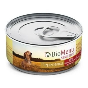 BioMenu гипоаллергенные консервы для собак всех пород, перепелка, Sensitive, 100 г