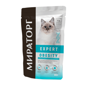 Мираторг Expert ветеринарные консервы для кошек, Обесити, при избыточном весе, 85 г