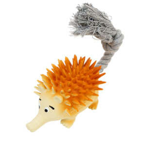 ZooOne Игрушка для собак "Ёж с канатом", латекс, 23 см