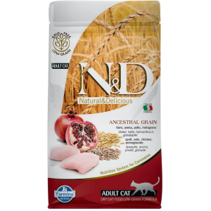 Farmina N&D Ancestral сухой корм для взрослых кошек, курица с гранатом, Adult Chicken&Pomegranate, 1,5 кг