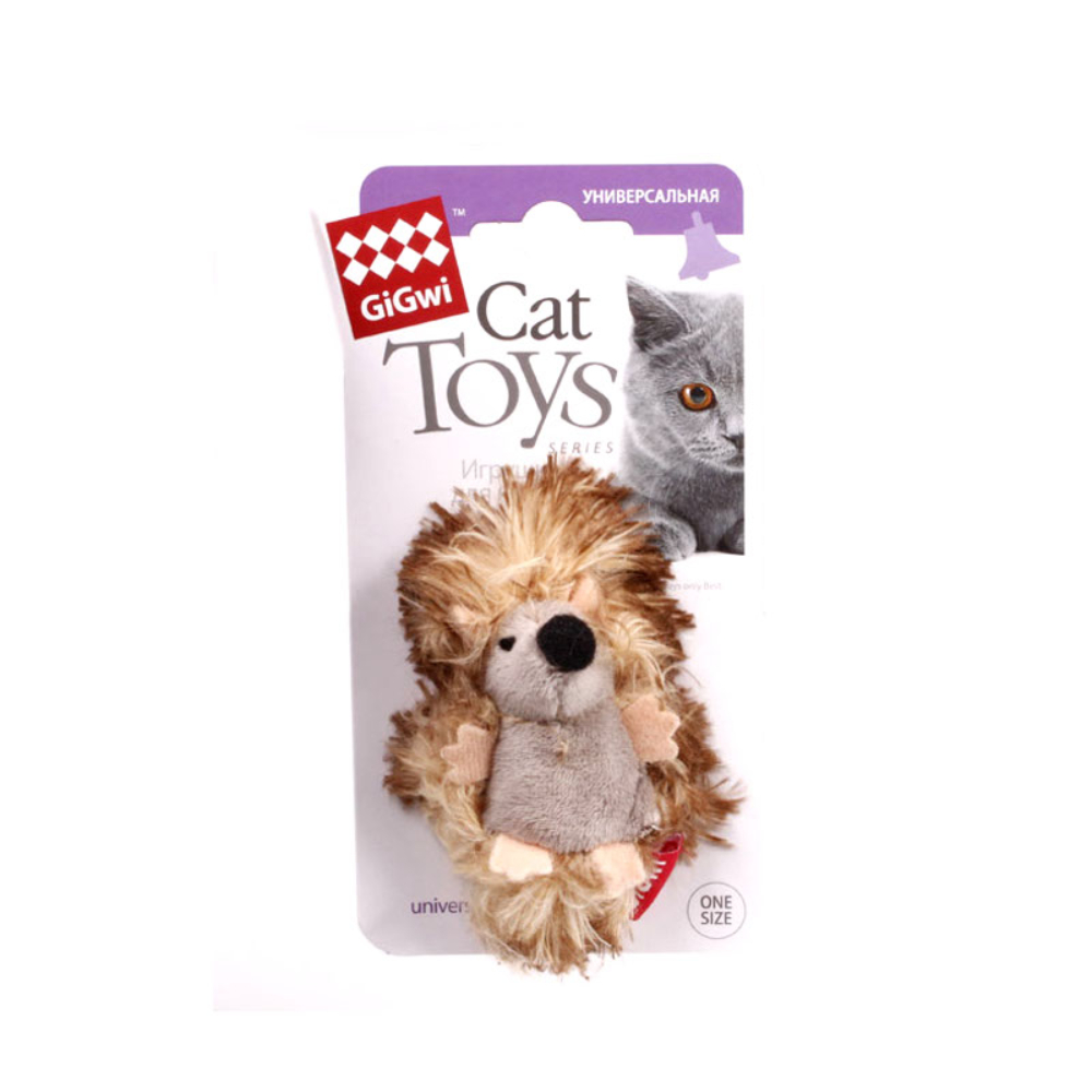 GiGwi игрушка для кошек "Ежик" с погремушкой<