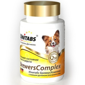 Unitabs BrewersComplex добавка с пивными дрожжами для мелких собак, 100 таблеток