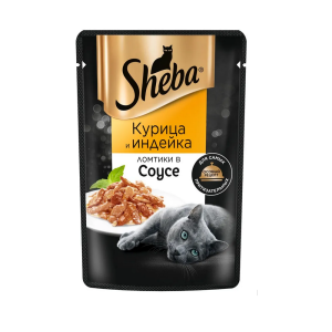 Sheba консервы для кошек, пауч, курица с индейкой, 75 г