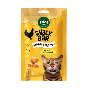 Triol Лакомство для кошек Snack Bar мини-роллы, курица с сыром, 40 г