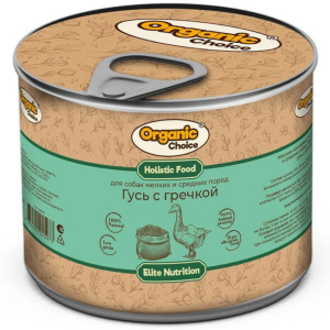Organic Сhoice консервы для собак мелких и средних пород, гусь с гречкой, 240 г