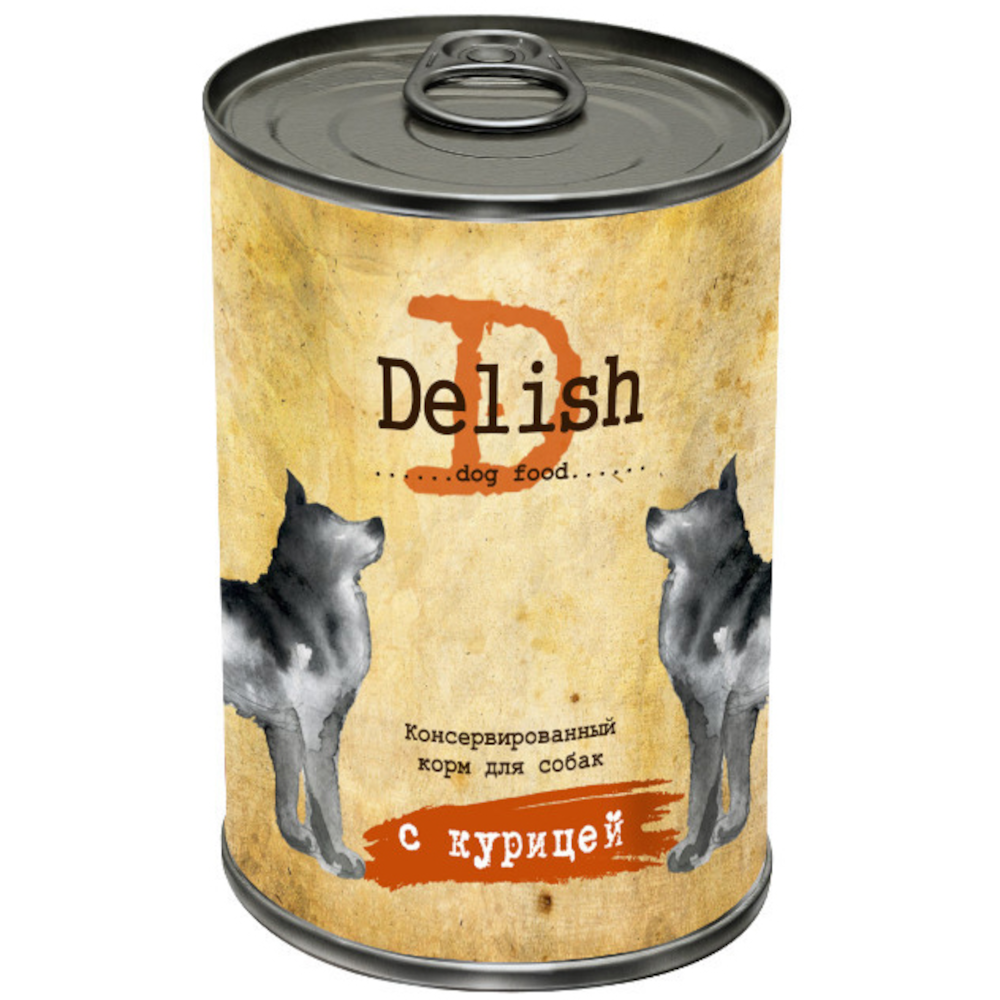 Delish консервы для собак всех пород, курица, 400 г<