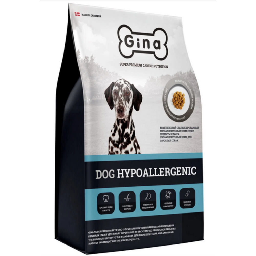 Gina Denmark Hypoallergenic сухой корм для собак, гипоаллергенный, утка, 1 кг<